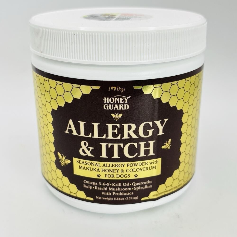 Honey Guard Allergy & Itch Omega-3-6-9 Powder for Dogs Extra Strength New Sealed